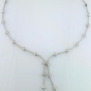 Diamond Pave Necklace 1.24TDW 14KT White Gold